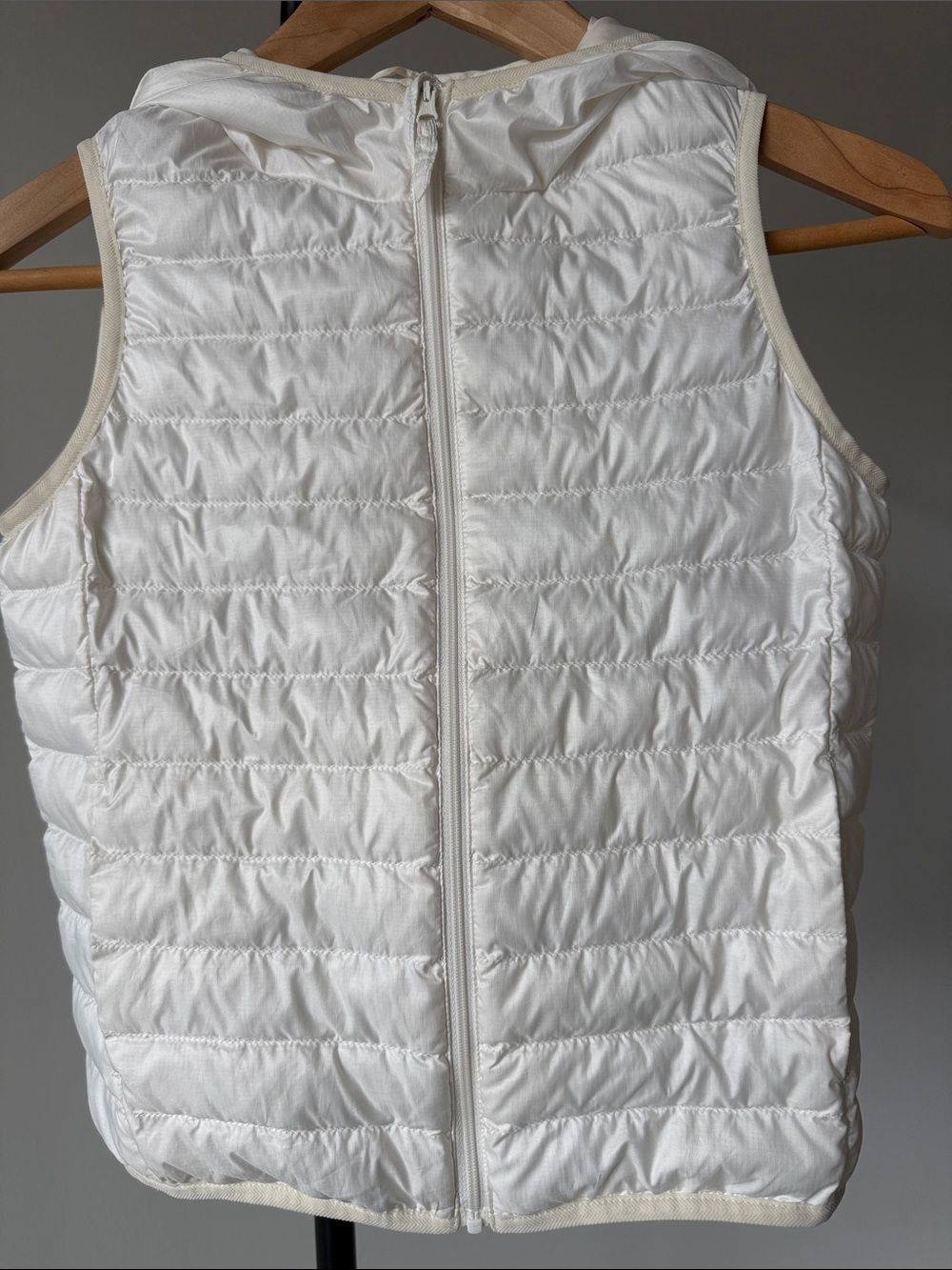 Uniqlo Kids White Quilted Hooded Vest